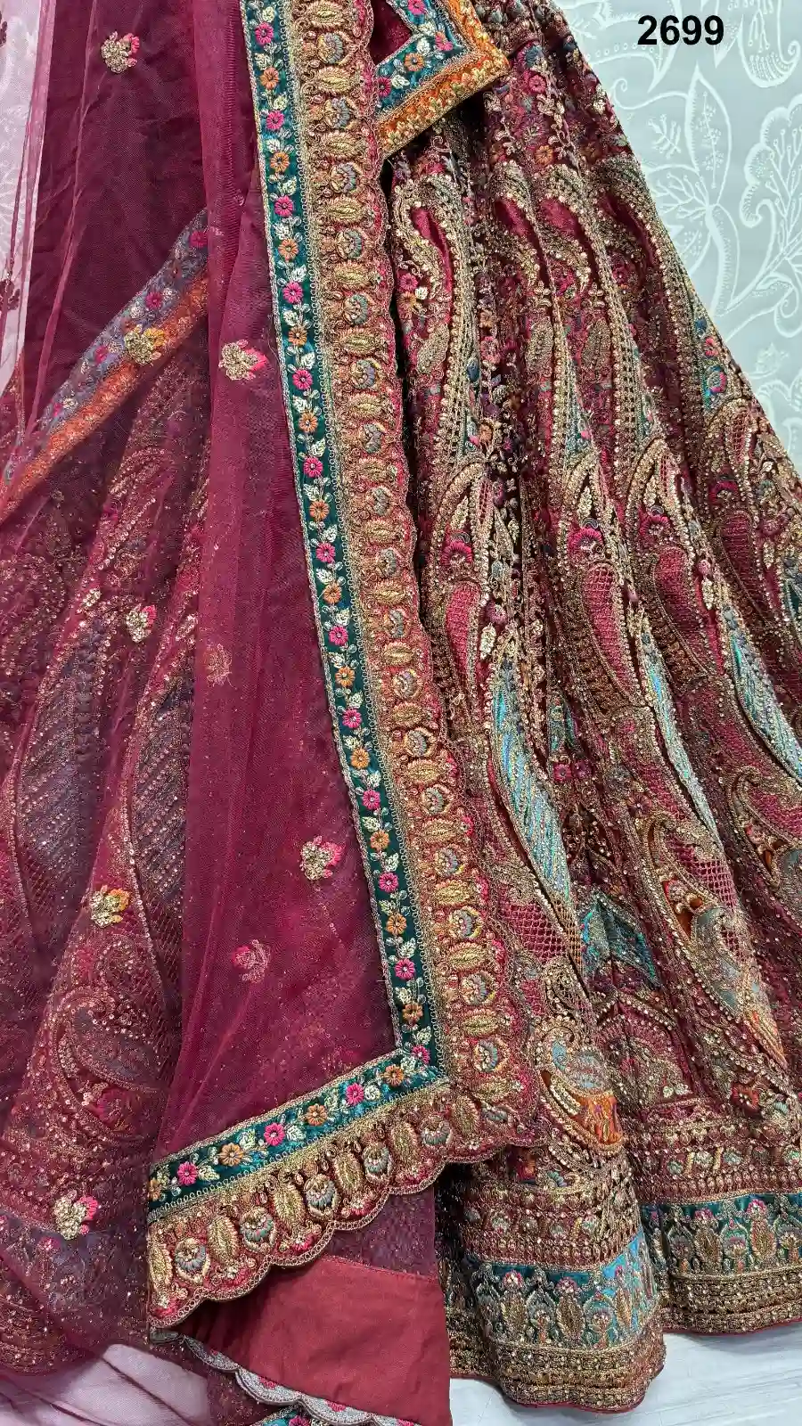 Anjani Art 2699 Velvet Wholesale Lehenga — Wholesale Lehenga, MPA wholesale from Surat - Gallery Image 3